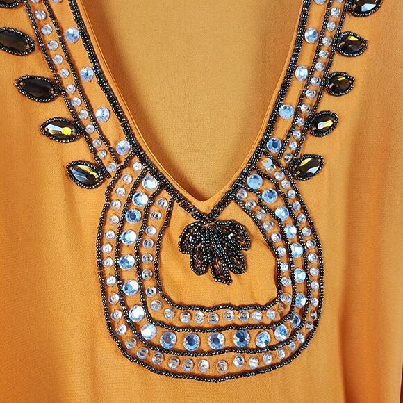 JW Beaded Tunic Top Orange Size Small - Picture 4 of 11